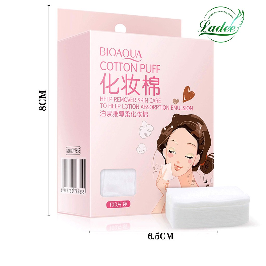 Bông Tẩy Trang 1 Lớp 100 Miếng Bioaqua, Bông Tẩy Trang Dạng Mỏng