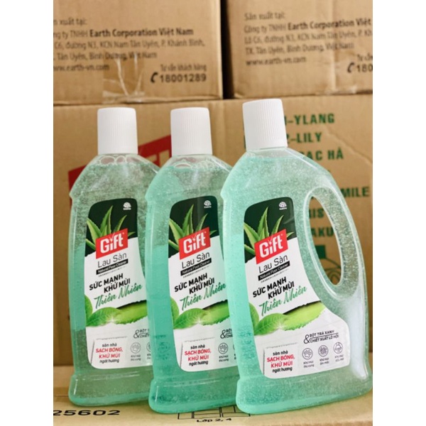 Nước lau sàn thiên nhiên Gift 1l hương trà xanh lô hội/ than tre/ quế chanh Yuzu