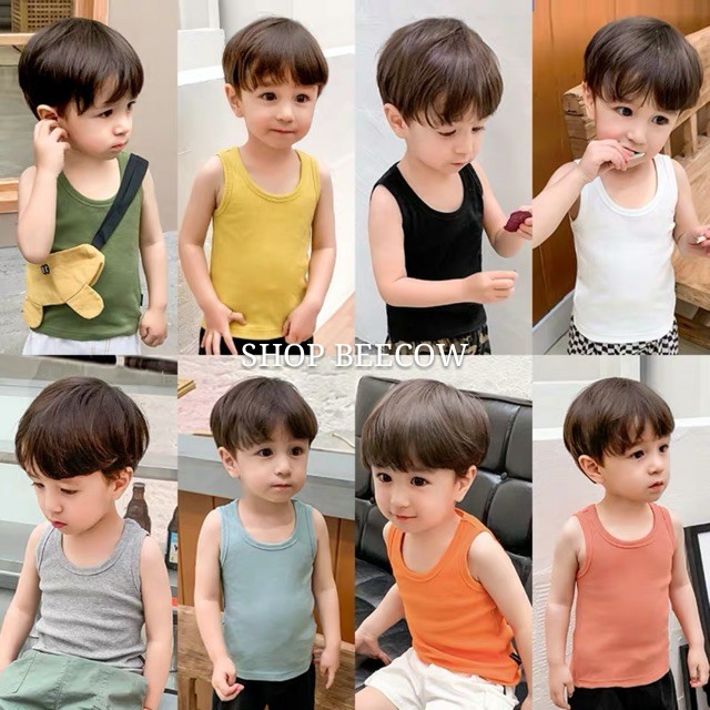 [HOT] ÁO BA LỖ THUN GÂN 100% COTTON CHO BÉ TRAI GÁI (8-18KG)