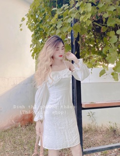 👽ĐẦM Rớt Vai Nơ Ngực ( Có Hình Thật)