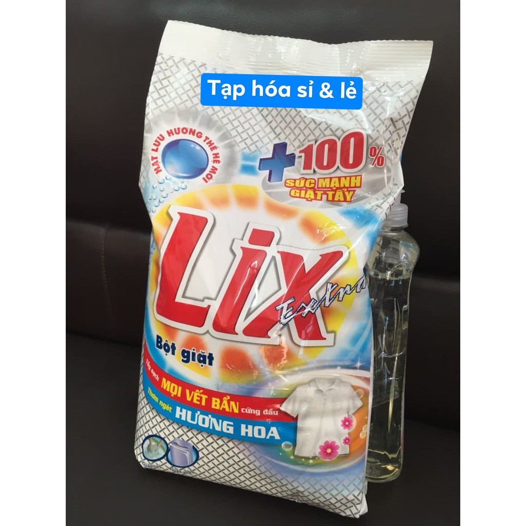 Bột giặt Lix Extra hương hoa 5.5kg tặng kèm nước rửa chén Lix