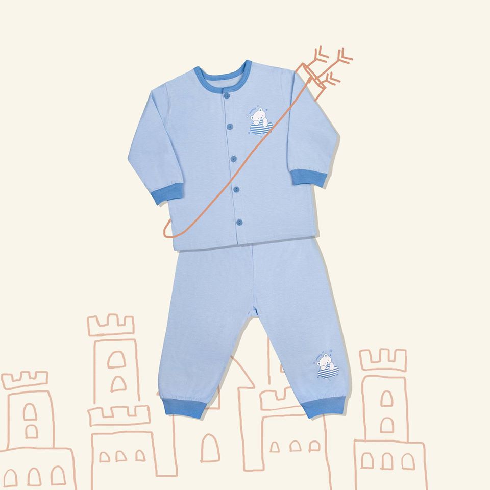 Bộ Sơ Sinh Dài Tay Miomio Gấu Mây Cotton Mỏng - MIO VIỆT NAM