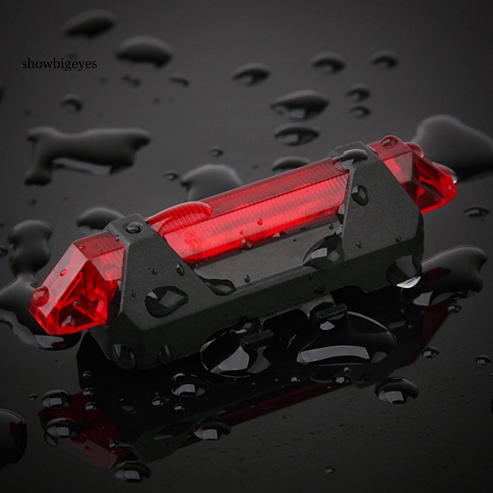 Đèn gắn đuôi xe 5 bóng LEd sạc cổng USB dành cho xe đạp leo núi