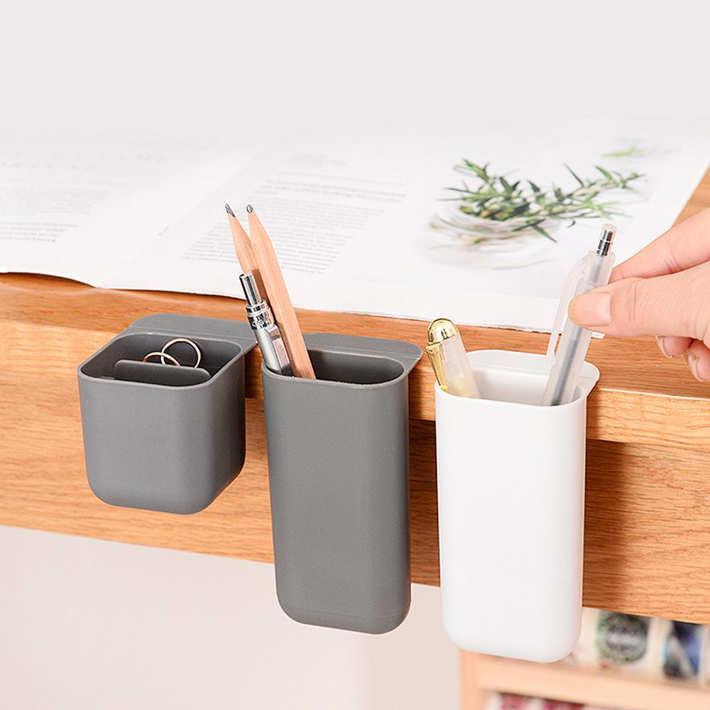 Hộp Đựng Bút Bằng Nhựa Tự Dính Trang Trí Bàn Làm Việc Ốp