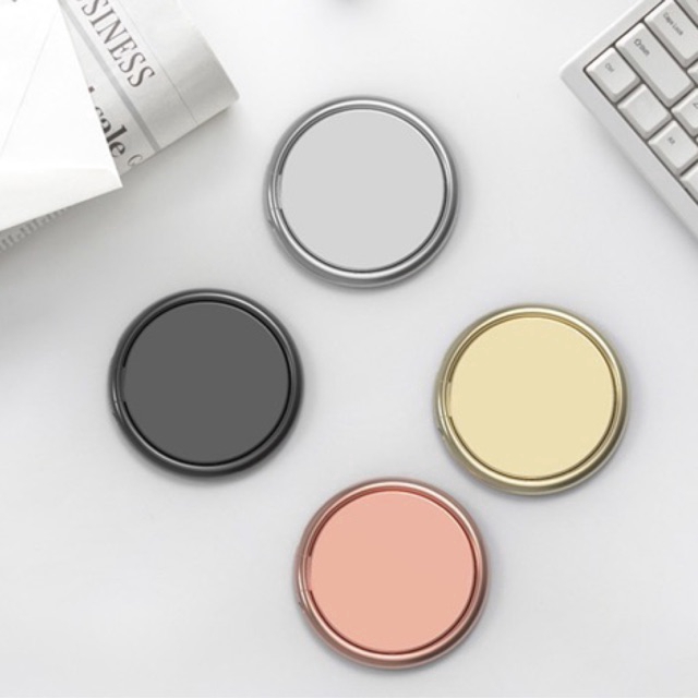 Round Shape Stainless Mirror Phone Ring Stand
