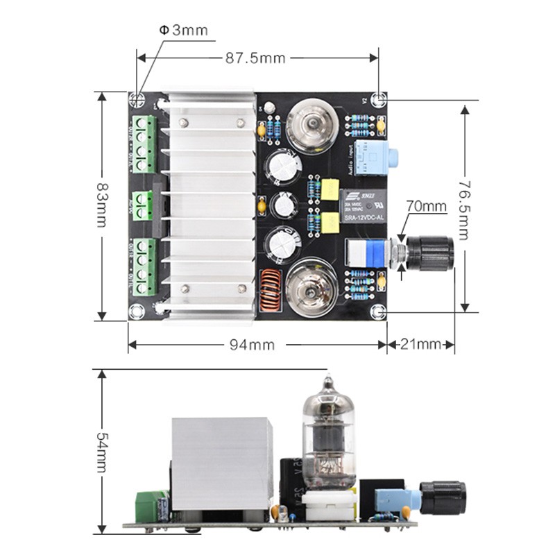 Bảng mạch khuếch đại ống công suất cao XH-A202 TDA7388 Mô-đun khuếch đại âm thanh AC / DC 12V 40W * 4