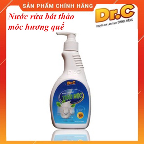 Nước rửa chén Thảo mộc Hương Quế Dr.C không hại da tay - Hàng chính hãng loại 500ml