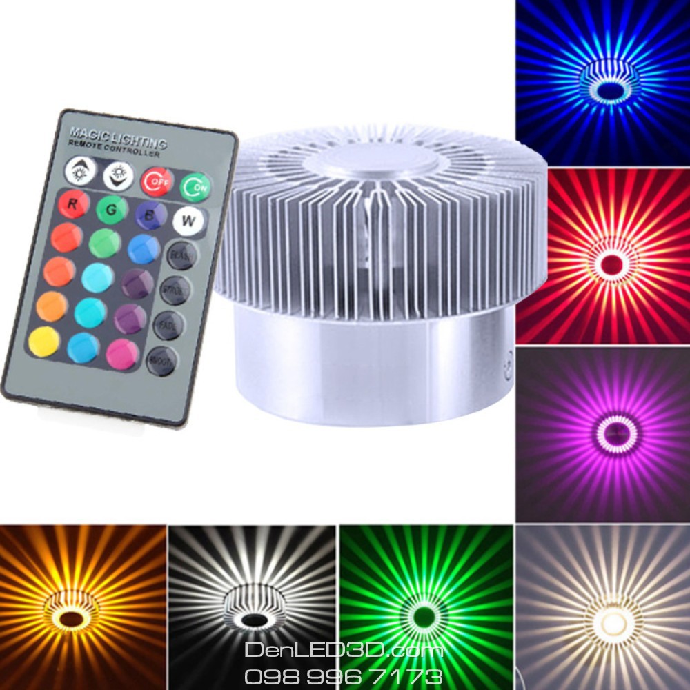 Đèn LED Hắt Tường Hiệu Ứng Cánh Hoa RGB Kèm Remote