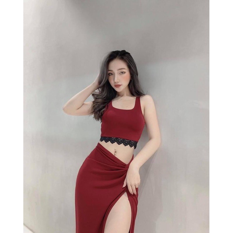 Set Maxi Xẻ Đùi Yoona 2 màu