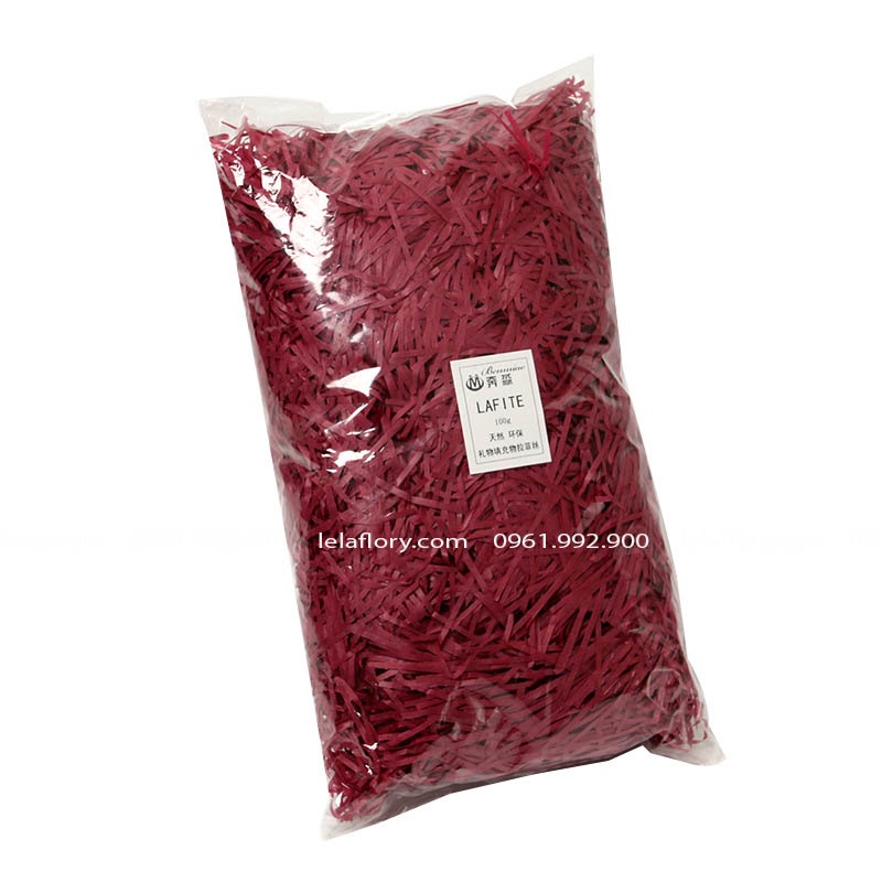 Giấy rơm lót hộp quà, giấy kraft cắt sợi lót hộp quà tặng nhiều màu sắc (túi ~100g)- PKK0043