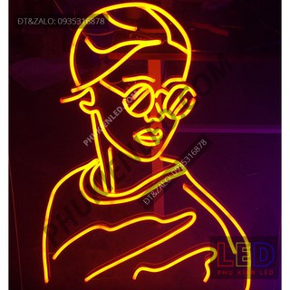 Đèn Led Neon Hình cô gái đeo kính cực chất - Cô Gái led neon - Girl Neon Sign - Đèn Led Neon Trang Trí - phukienled