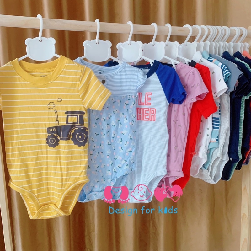 (Size 18-24m) Body chip cộc tay cổ đức / cổ tròn / cổ trụ hàng xuất khẩu cho bé trai và bé gái