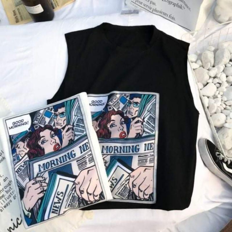 [Order] áo tank top gym hình manga unisex nam nữ