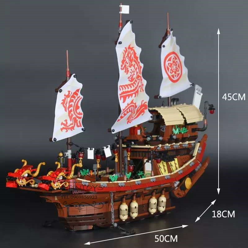 Mô hình Ninja movie Genuine Ship Series The Destiny`s Bounty  Ninjago 06057 Thuyên rông Quà cho các bé trai  82203