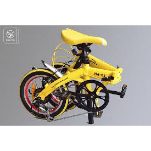 Xe đạp gấp Nhật Bản hachiko ha03 màu vàng japan