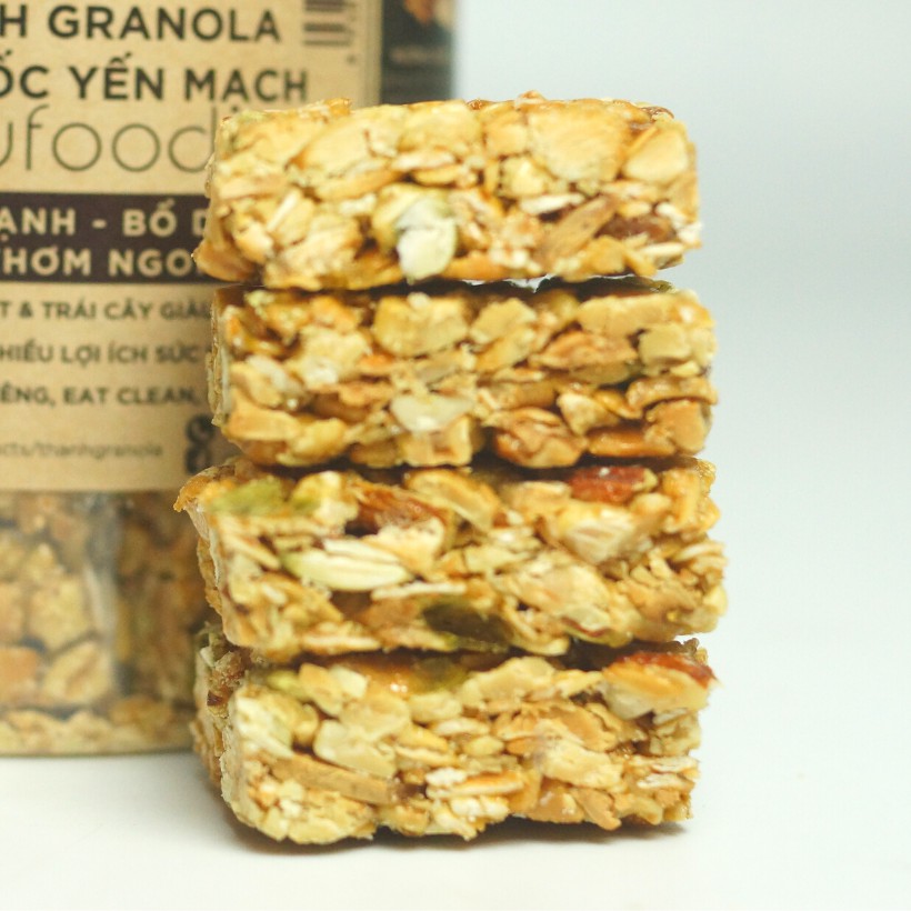Thanh granola ngũ cốc yến mạch GUfoods - Giàu chất xơ & protein, Lành mạnh, Bổ dưỡng, Thơm ngon
