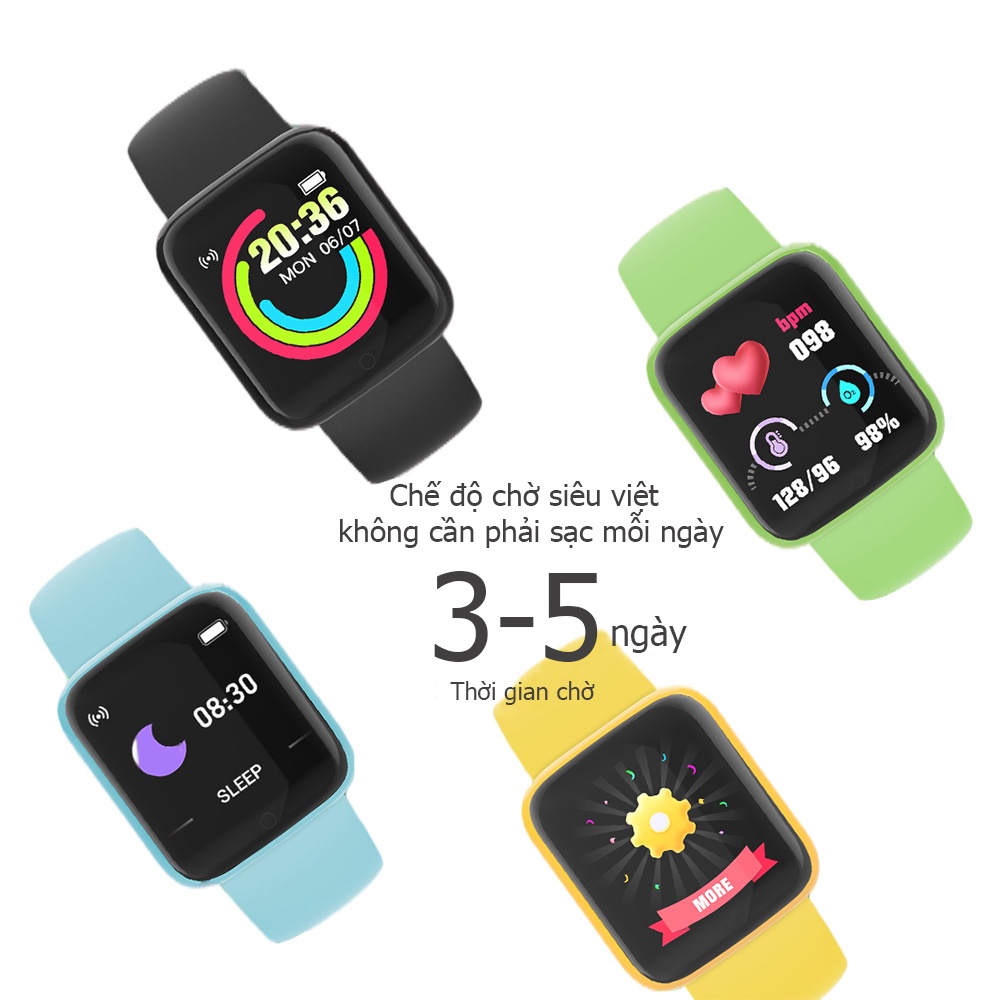 Đồng hồ thông minh Y68 theo dõi sức khỏe tương thích với Android / Ios