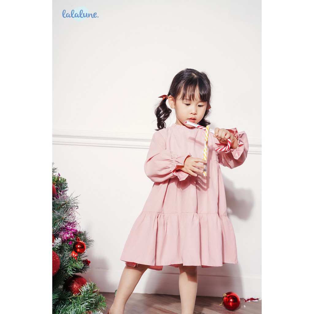 Đầm cotton hồng pinko dress lalalune cho bé gái từ 2-7 tuổi