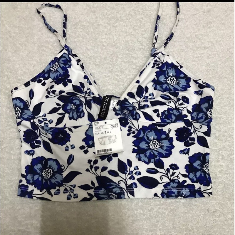 Áo 2 dây crop top hoa văn H& M