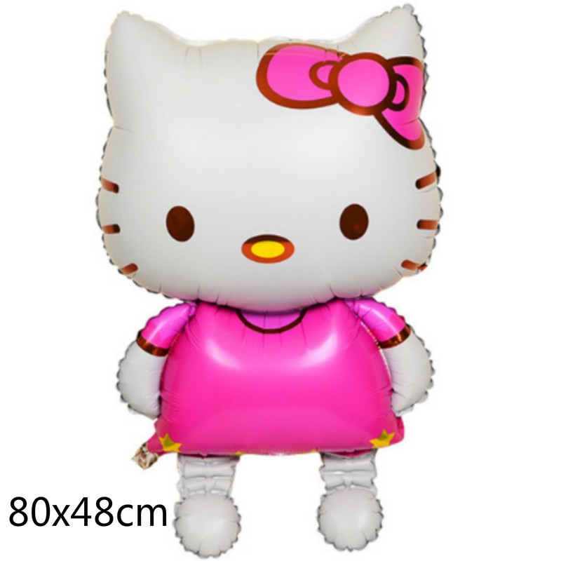 Bong bóng lá nhôm cỡ lớn hình mèo Hello Kitty đáng yêu trang trí tiệc sinh nhật tiện dụng