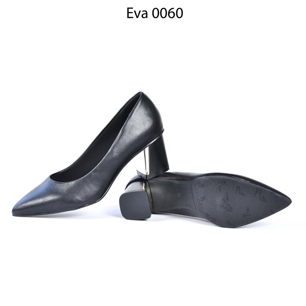 Giày Cao Gót Nữ Mũi Nhọn Đế Vuông Da Cao Cấp Đế 7Cm Evashoes - EVA0061