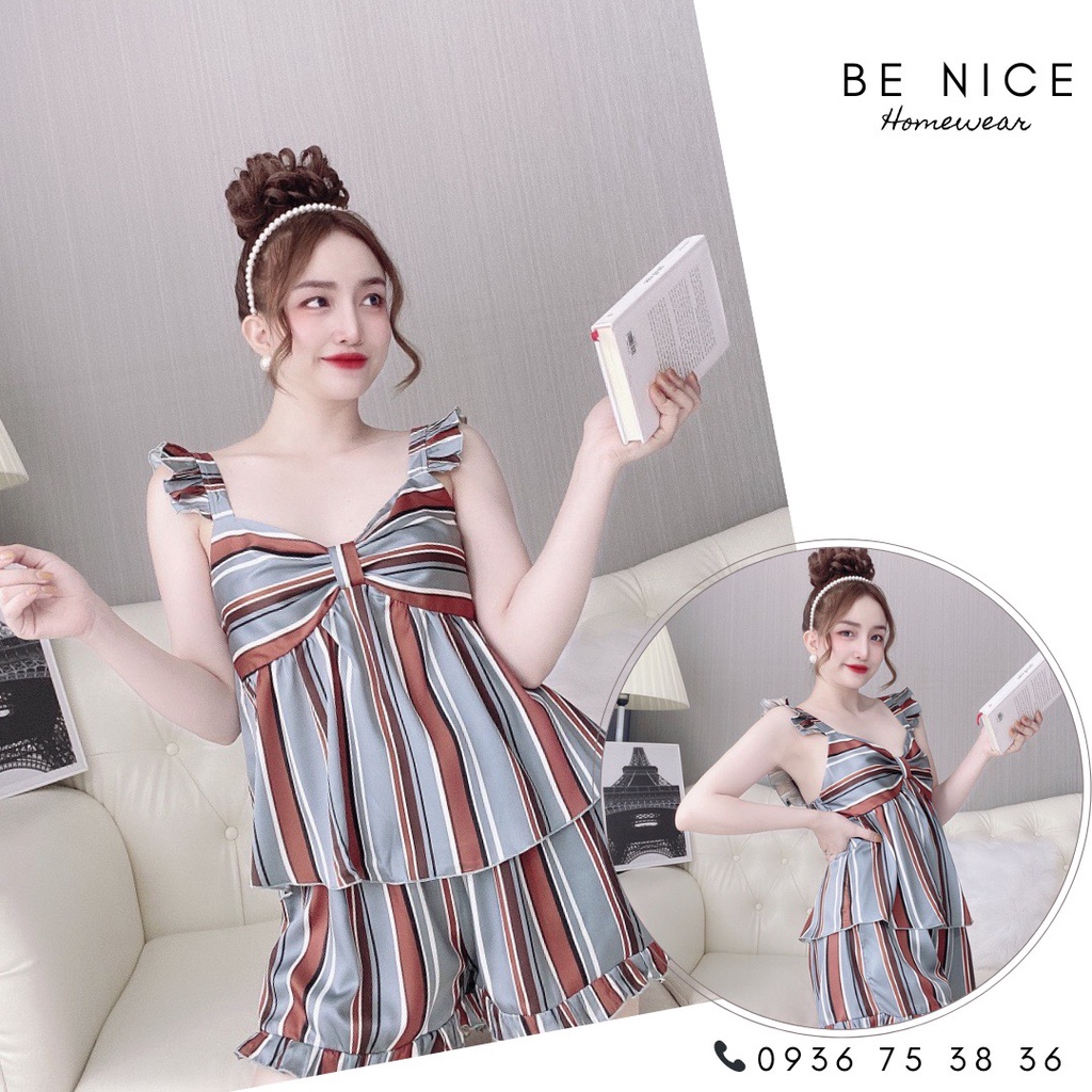Bộ cánh tiên ngắn phối bèo nhiều họa tiết đáng yêu cho nàng nhà Be Nice Homewear