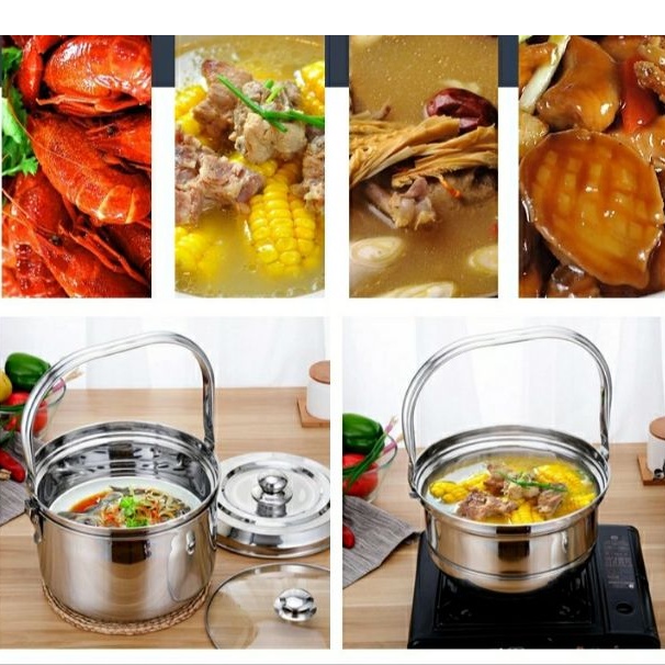 Nồi ủ nấu chậm giữ nhiệt chân không Nồi hầm đa năng 9 lít inox SU304 cao cấp. Mua 1 tặng 4