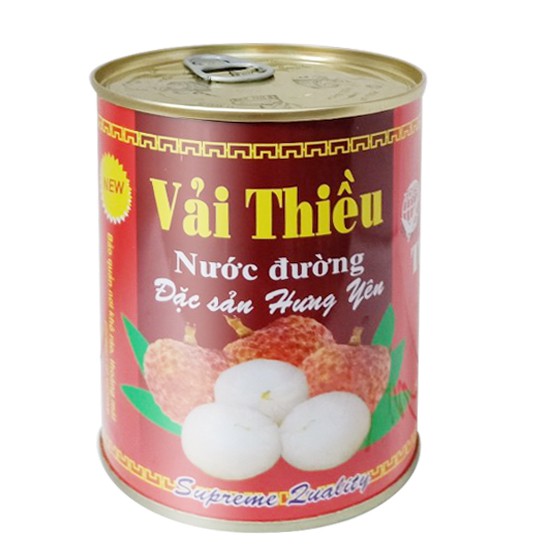 (Loại 1) Vải thiều đóng hộp Tiến Vinh / Vải thiều ngâm đường Chữ thái đỏ Kim Thành 565g | BigBuy360 - bigbuy360.vn