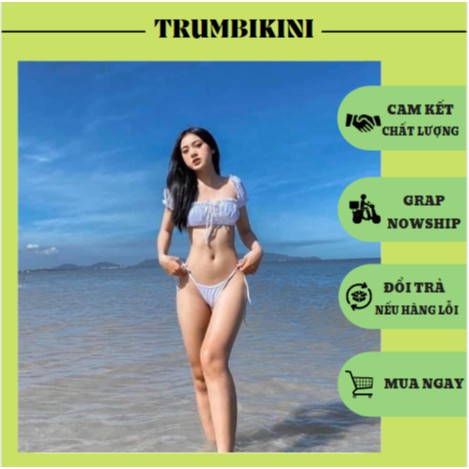 Bikini 2 mảnh đồ bơi nữ đi biển tay bồng mẫu hiền hồ xinh xắn MITAMO TBKN46