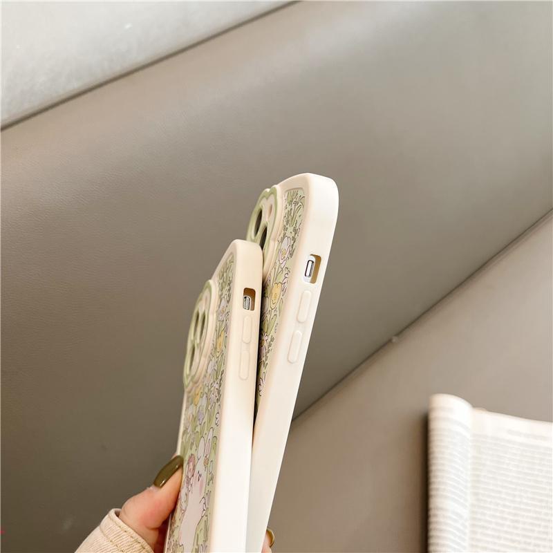 Ốp Điện Thoại Dẻo Họa Tiết Hoa / Thỏ Dễ Thương Vui Nhộn Cho IPhone 11 13 Pro Max 12 X XS Max XR