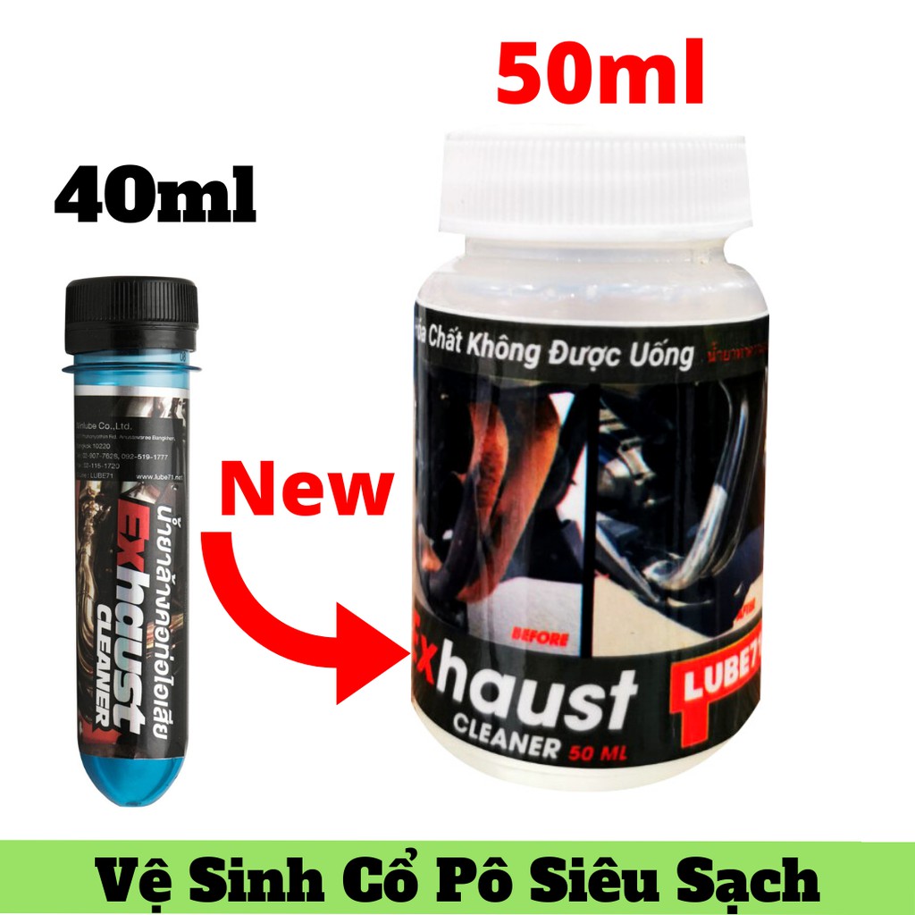 Dụng Dịch Tẩy Cổ Pô Siêu Sạch Thái Lan Lube71 Exhaust Cleaner 50ml NEW