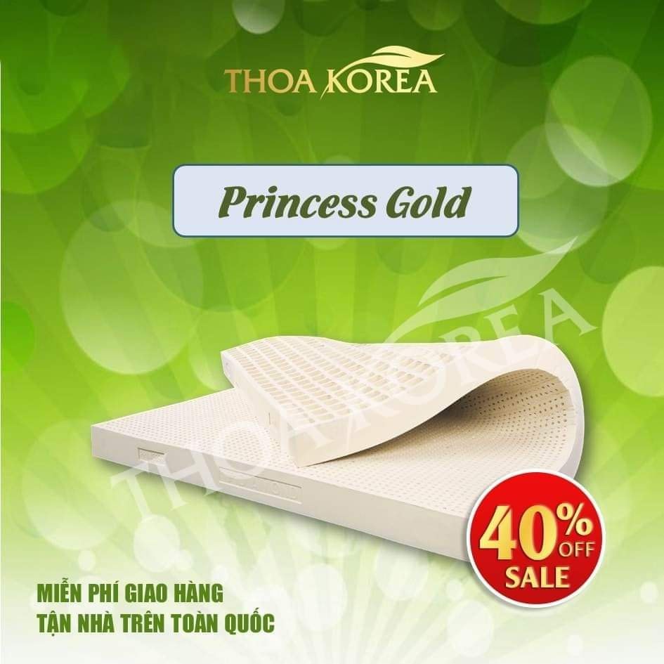 Đệm Cao su Thiên Nhiên Princess Gold - Đàn hồi cao - thoáng mát