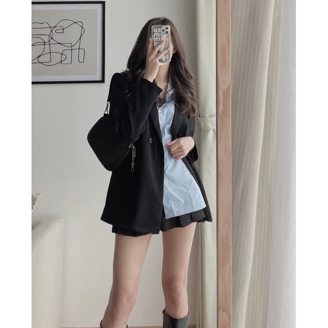 Áo Vest Blazer Basic Màu Trắng, Xanh Rêu, Đen