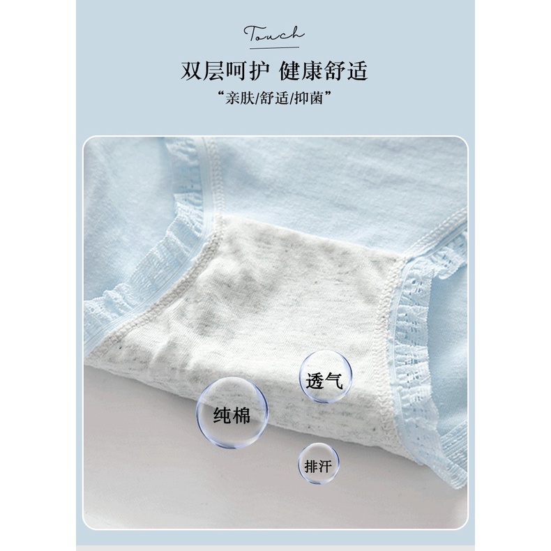 Combo 5 Quần Lót Nữ Cotton DUDIA Viền Ren (Freesize 40-57kg) [N01-5]