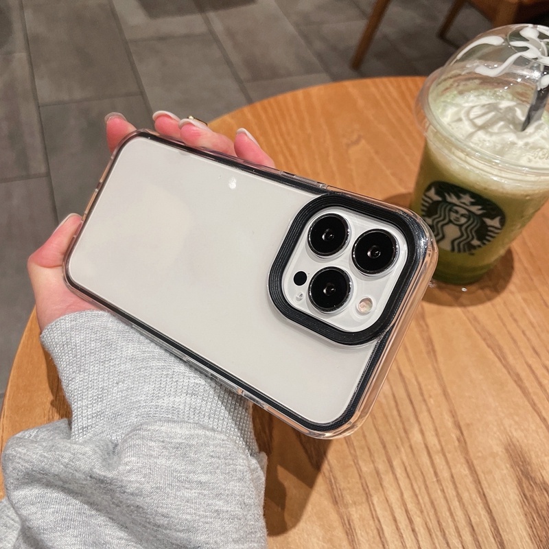 Ốp Điện Thoại Trong Suốt Chống Sốc Màu Kẹo Cho iPhone 11 12 Pro Max