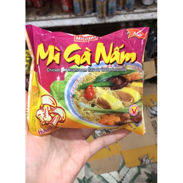 Lẻ 1 Gói Mì Tôm Gà Nấm Micoem 70g