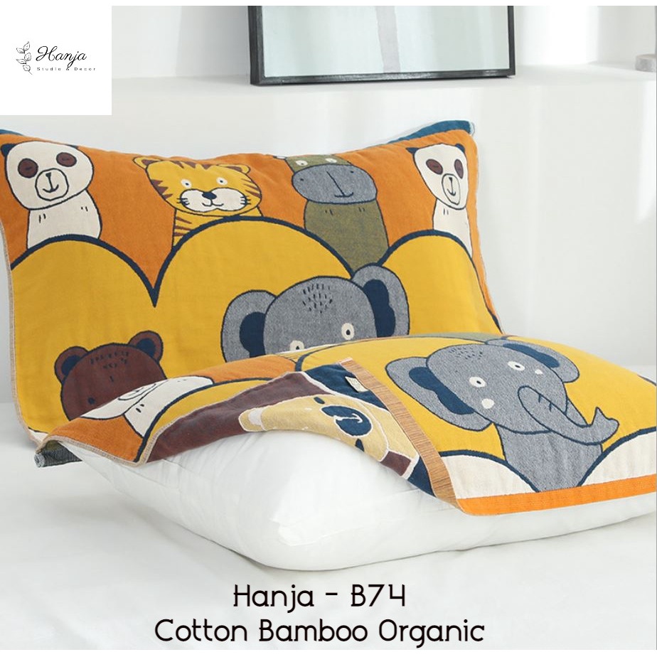 (3)TH Vỏ gối vải xô Cotton Sợi tre Organic Nhật Bản Cao cấp