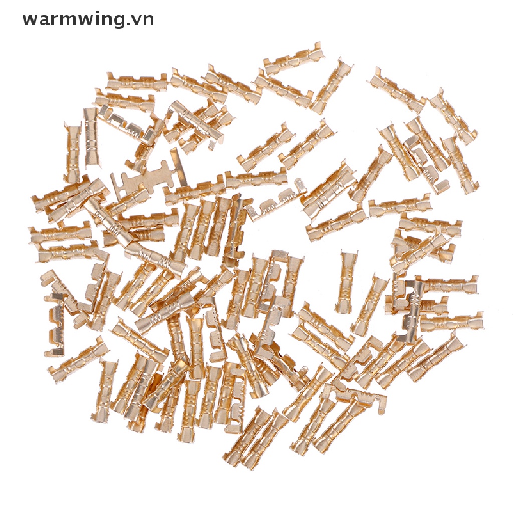 【warmwing】 100Pcs brass copper 0.5-1.5mm² crimp electrical connector wire terminal kit .