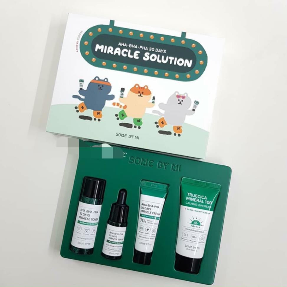 Set Kem Chống Nắng Some By Mi Miracle Solution AHA-BHA-PHA 30 Days 4 Món