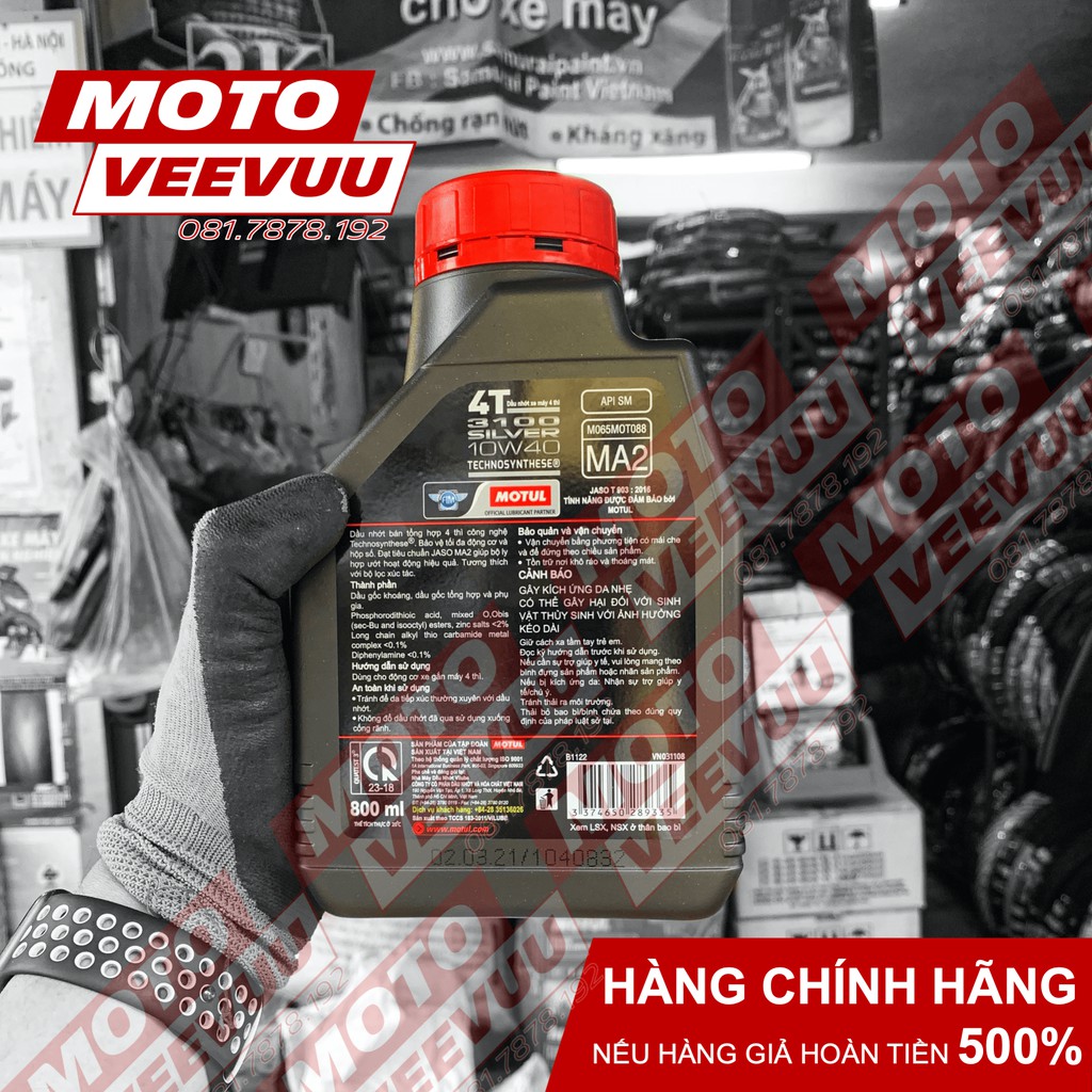 Dầu nhớt xe số Motul 4T 3100 SILVER 1 Lít &amp; 800 ml