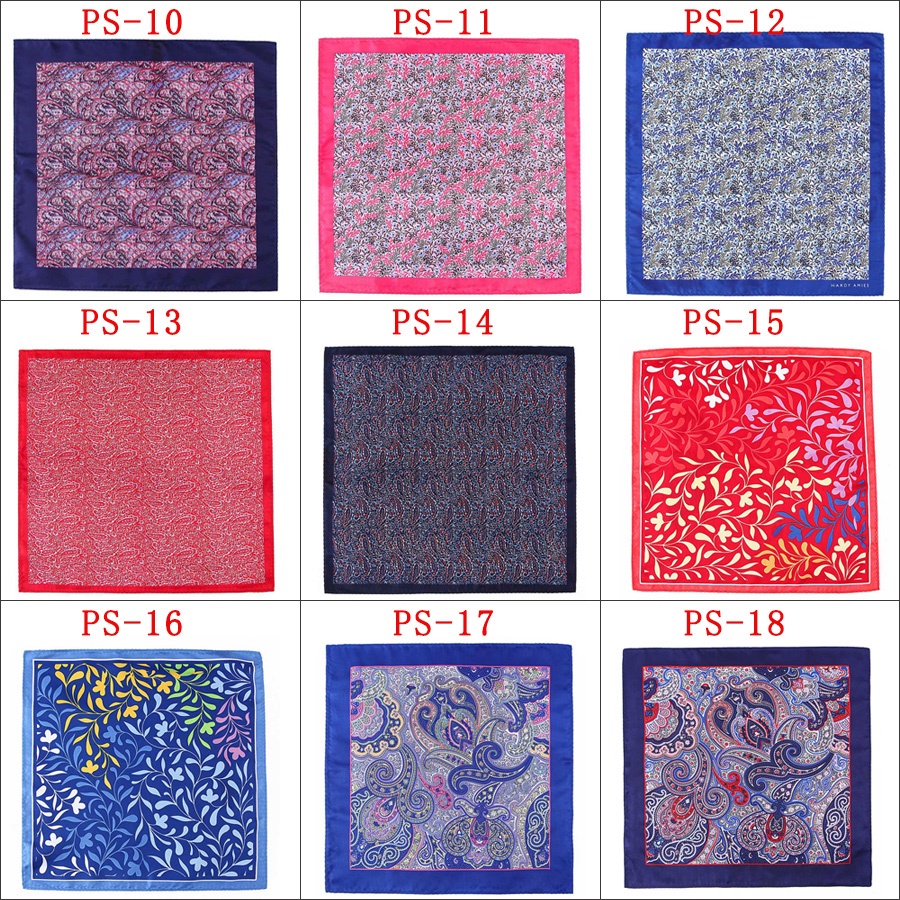 Khăn Tay Vuông Cỡ Lớn 33 x 33 CM In Họa Tiết Hoa Bỏ Túi Thời Trang Cho Nam