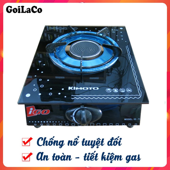 Bếp Gas Đơn Kính Hồng Ngoại Kimoto 100GL-HN, Mặt Kính Cường Lực, Siêu Tiết Kiệm Gas, Bảo Hành Chính Hãng 12 Tháng