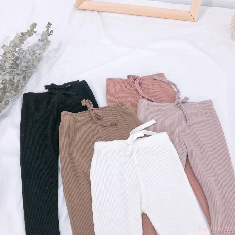 Quần Legging Cotton Màu Trơn Cho Bé Gái