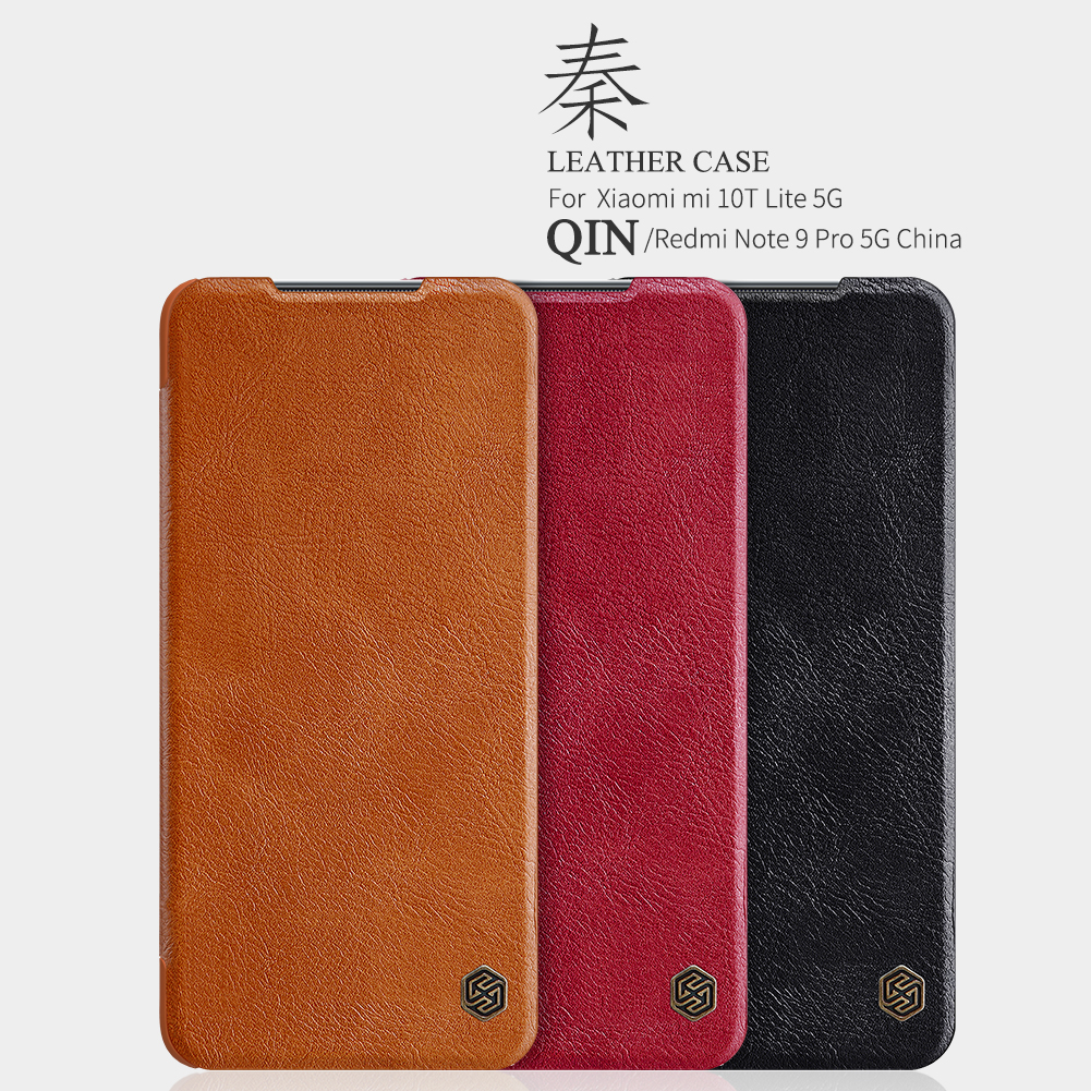 Bao Da Điện Thoại Nillkin Qin Series Cho Xiaomi Mi 10t Lite Chống Sốc Có Ngăn Chứa Thẻ Bảo Vệ Toàn Diện