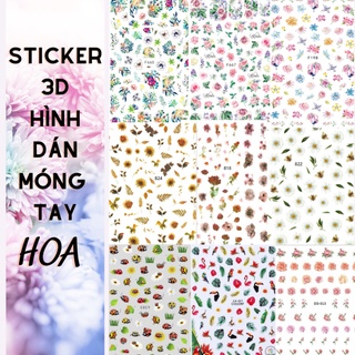 Sticker 3d | hoa lá xương rồng | hình dán móng tay