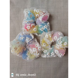 Dây buộc tóc Scrunchies cầu vồng