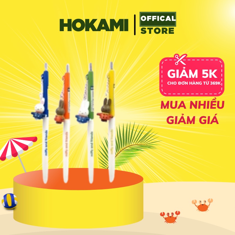 Bút bi xanh , đen cute  M&amp;G ngòi 0,5mm có móc treo ngộ nghĩnh - văn phòng phẩm - HOKAMI STORE