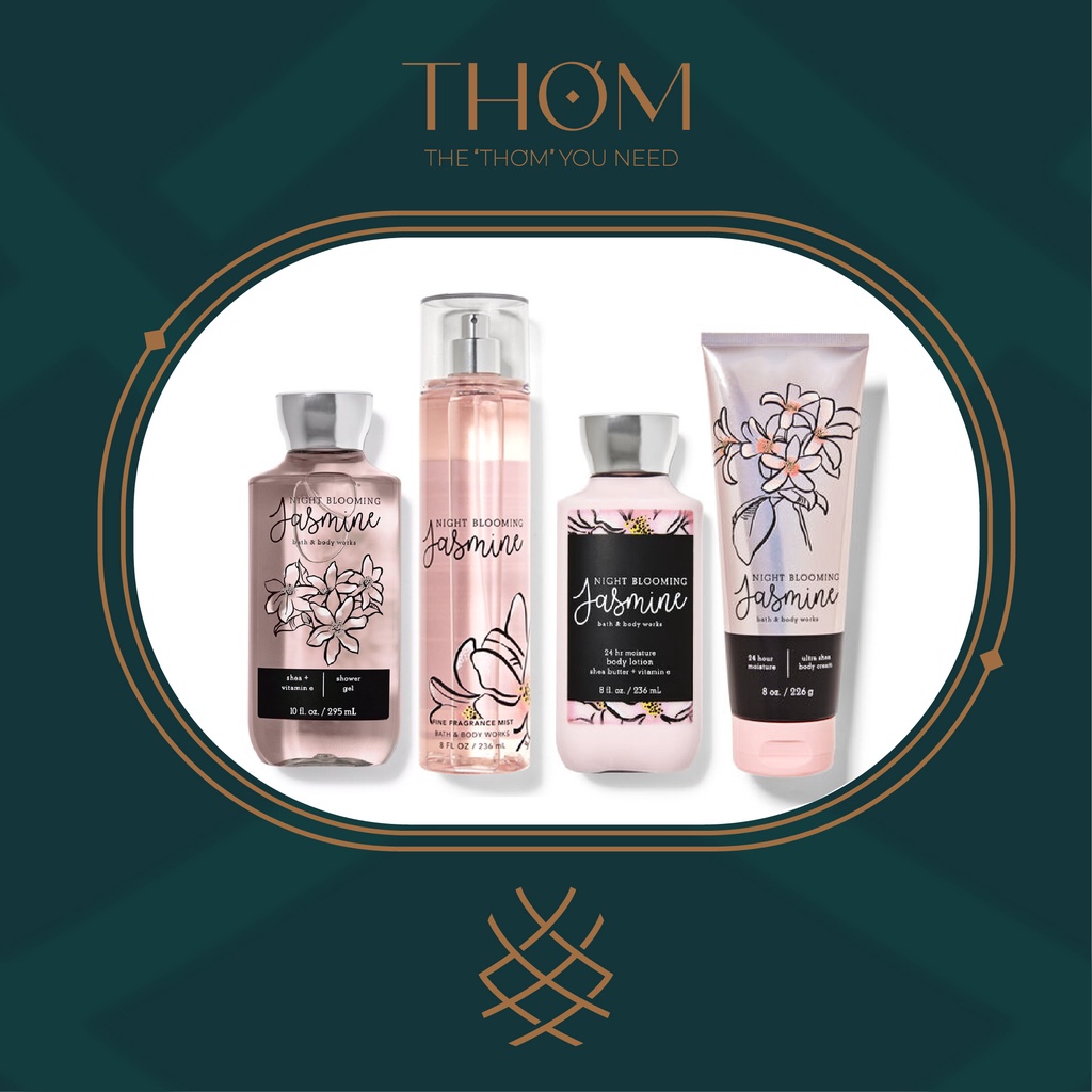 NIGHT BLOOMING JASMINE | Sản Phẩm Tắm Dưỡng Xịt Thơm Toàn Thân Bath &amp; Body Works