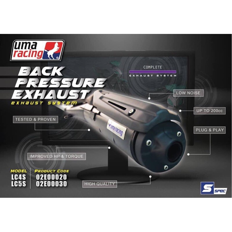 Bô UMA RACING V3 gắn Exciter 135 chính hãng " như zin "