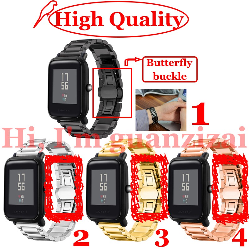 Dây Đeo Inox Cho Đồng Hồ Thông Minh Xiaomi Huami Amazfit Bip Bit Pace Lite Youth